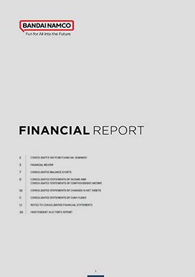 bandai namco annual report|FINANCIAL REPORT .